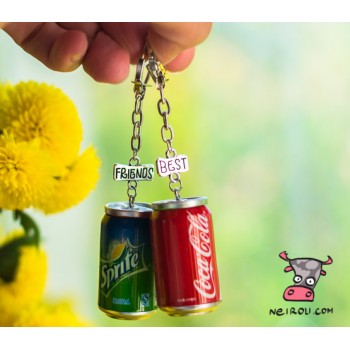 Брелоки для двоих друзей "Best Friends Sprite. Coca Cola". Цена за 1 комплект